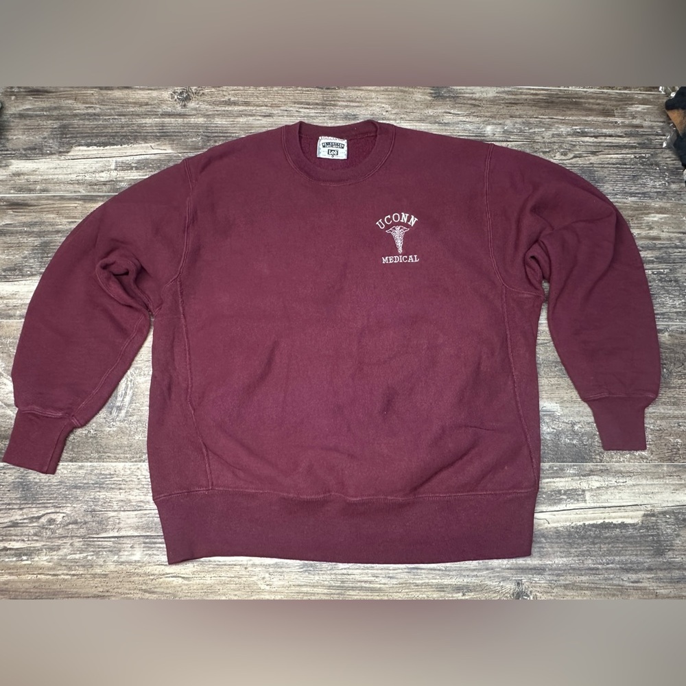 Vintage UCONN Medical Sweatshirt Lee USA Cross Grain 90s XL GUC